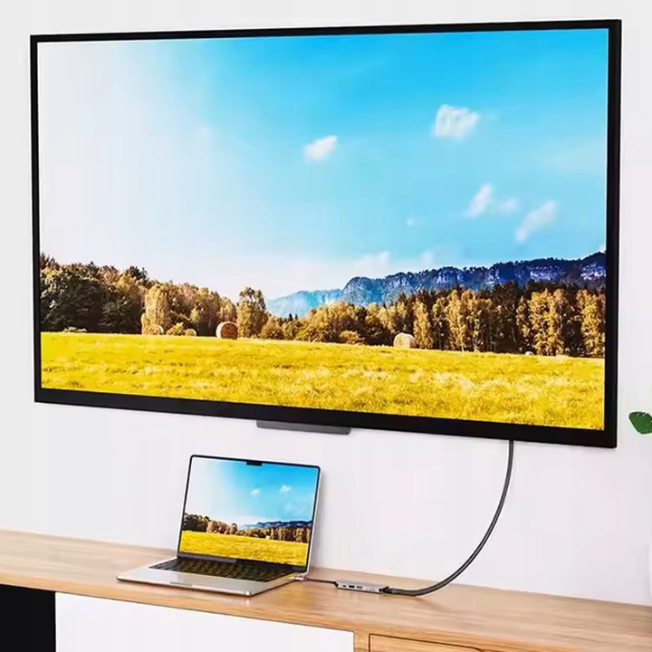 Adapter HUB 5w1 USB-C przejściówka USB 2.0 PD HDMI 4K SD LAN