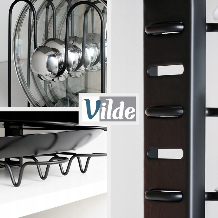 Stojak KUCHENNY organizer półka regał na garnki patelnie pokrywki