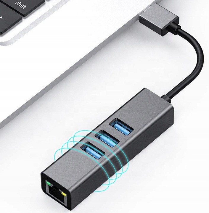 KARTA SIECIOWA HUB USB 3.0 GIGABIT LAN 1000Mb RJ45