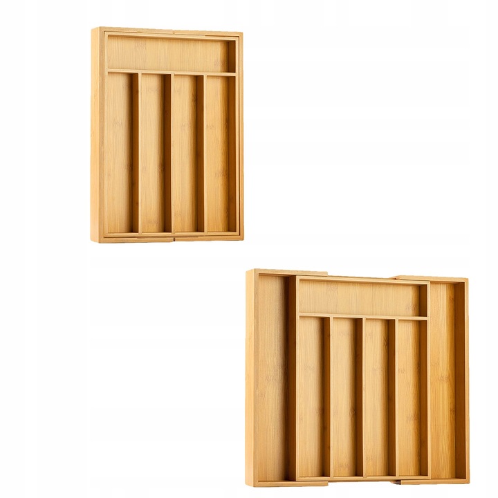 WKŁAD ORGANIZER DO SZUFLADY KUCHENNEJ NA SZTUĆCE BAMBUSOWY PREMIUM XXL 55cm