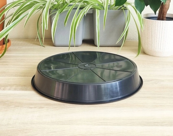 Podstawki P25 25cm czarne 10szt. - pod doniczki uprawowe, donice do