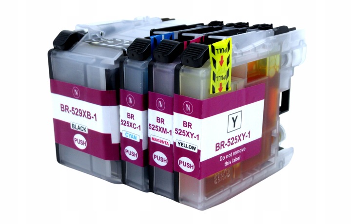 LC529 LC525 XL - 4x TUSZE do DRUKARKI BROTHER DCP-J105 DCP J105 DCP J100