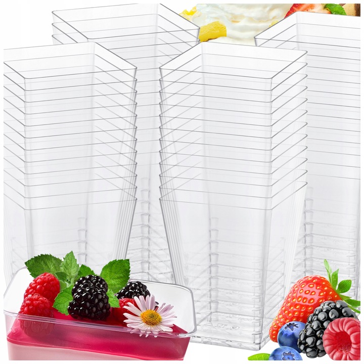 PUCHARKI DESEROWE DO DESERÓW POJEMNIKI NA DESERY PRZEKĄSKI 120 ml 50 szt