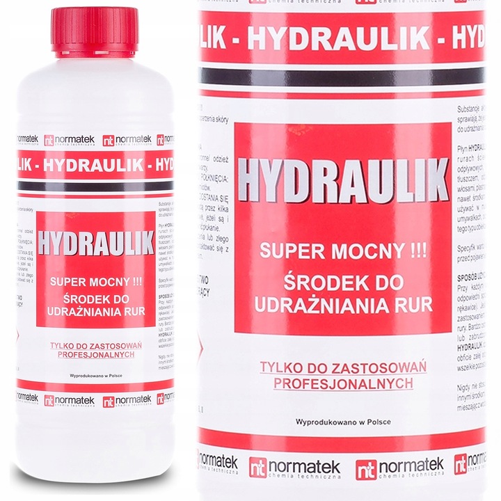 HYDRAULIK ŚRODEK DO UDRAŻNIANIA RUR W PŁYNIE 1L SKUTECZNY BARDZO MOCNY