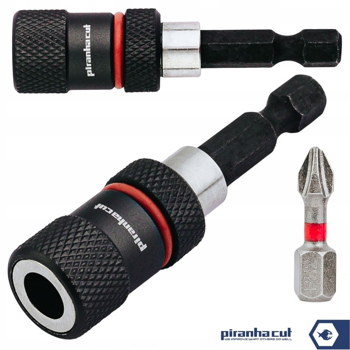 UCHWYT magnetyczny do bitów 1/4 BIT PH2 PZ2 SILNY MOCNO TRZYMA PIRANHACUT