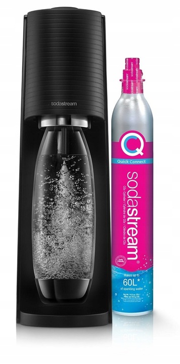 SATURATOR SYFON WODY SodaStream Terra CZARNY + 2 BUTELKI ZESTAW