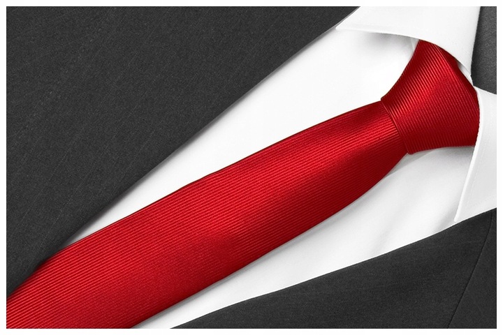 MIKROFIBRA ŻAKARDOWY Krawat w Prążki Męski 7 cm do Garnituru Gładki g11