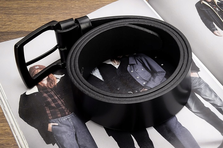 Pasek Skórzany Czarny SZEROKI GRACIO DO SPODNI 125