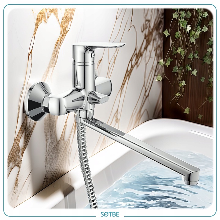Bateria wannowa ścienna z ruchomą wylewką Kran do wanny z prysznicem SOTBE