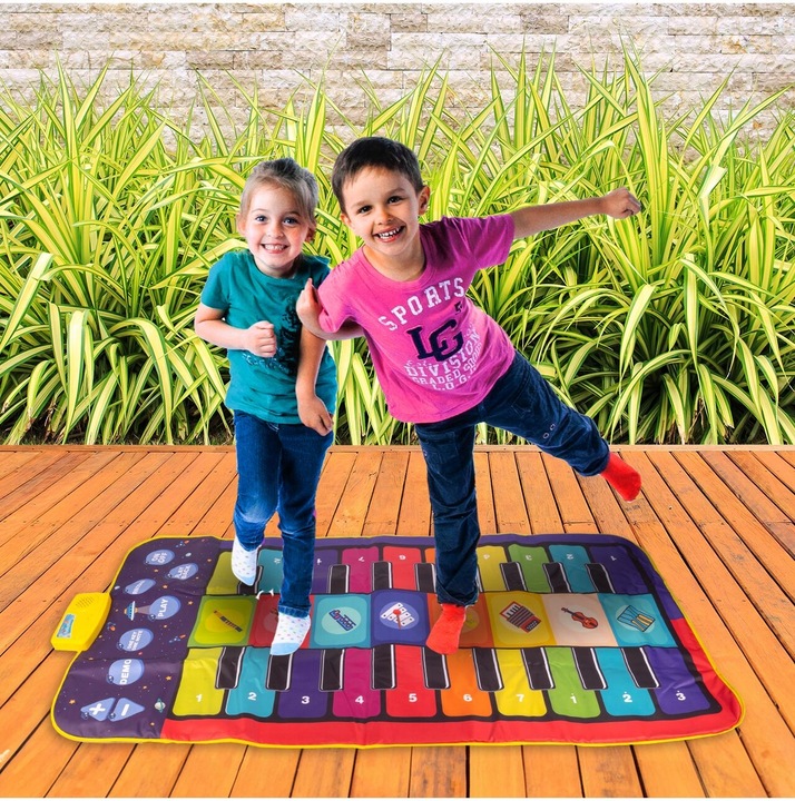 OGROMNA MATA MUZYCZNA DO TAŃCZENIA EDUKACYJNA INTERAKTYWNA GRA 140 X 70 CM