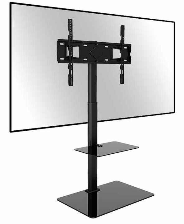 Podłogowy STOJAK TV pod telewizor z półką Uniwersalny Obrotowy