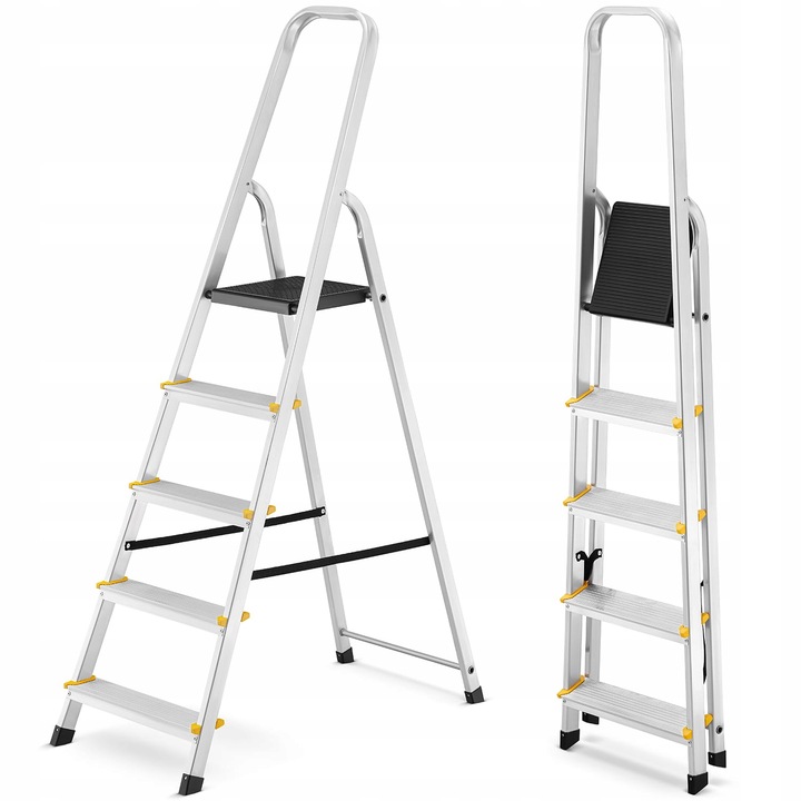 Drabina aluminiowa domowa jednostronna profesjonalna HIGHER 5 stopni