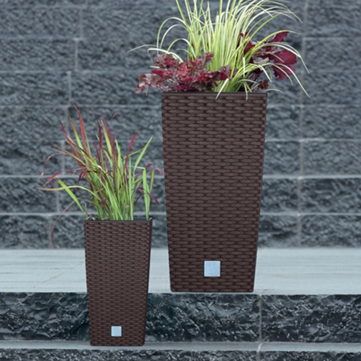 Doniczka ratanowa z wkładem wysoka DRTS170 - umbra