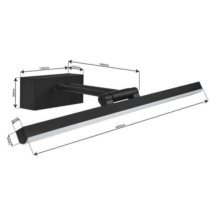 Kinkiet LED łazienkowy lampa nad lustro 10W 40cm neutralna