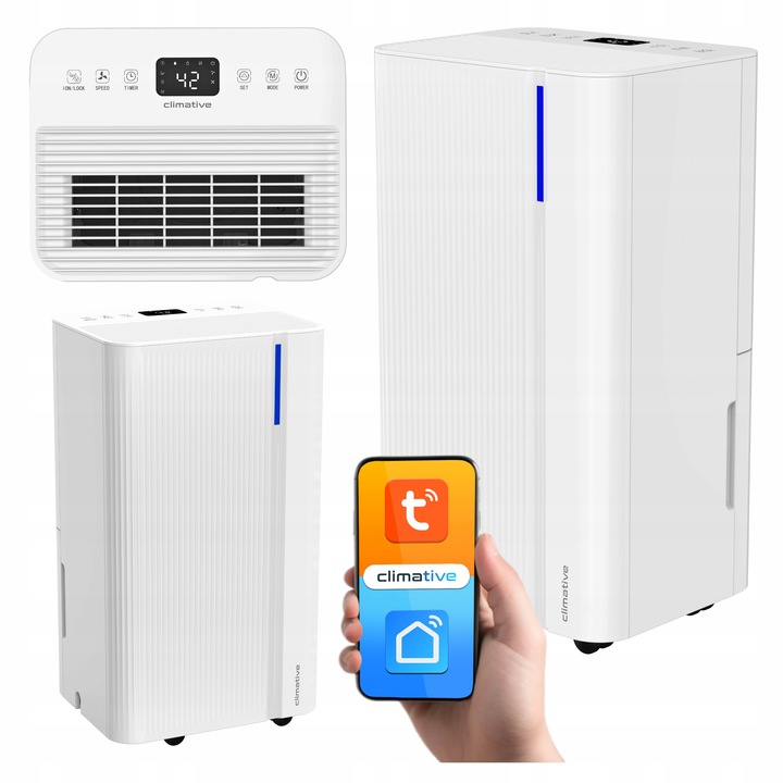 Cichy Wydajny Osuszacz Powietrza WAVE ION WIFI Pochłaniacz Wilgoci 40