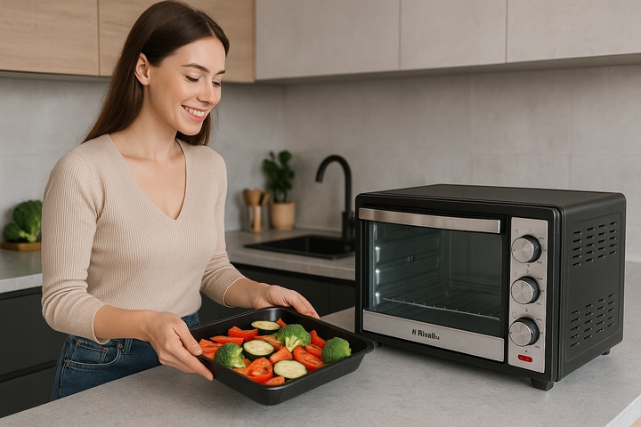 PIEKARNIK ELEKTRYCZNY RIWALL RPI-01 25L TERMOOBIEG ROŻNO GRILL