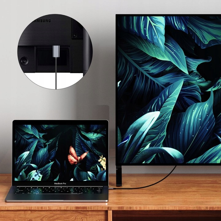 KABEL PRZEWÓD 2M TYPE-C USB-C HDMI 4K 60HZ THUNDERBOLT 3 DO MACBOOK LAPTOP