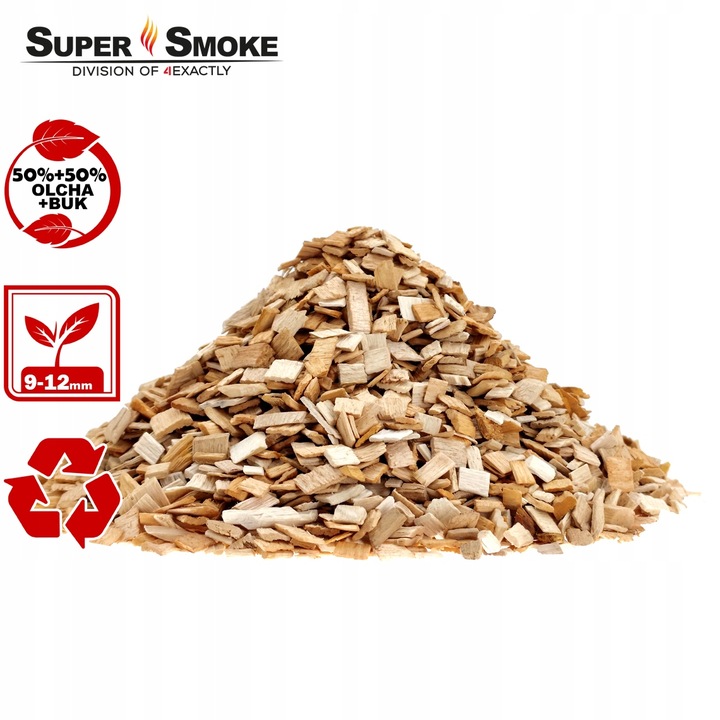 Zrębki Wędzarnicze Super Smoke OLCHA+BUK KL-10 (9-12mm) Large 10