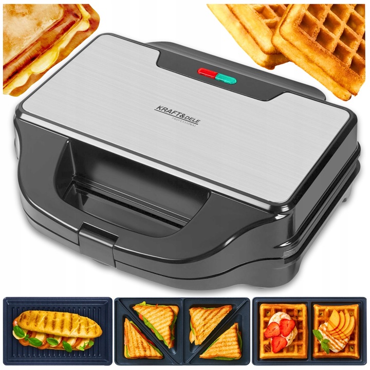 OPIEKACZ GRILL GOFROWNICA 3W1 DO KANAPEK TOSTÓW TOSTER ELEKTRYCZNY