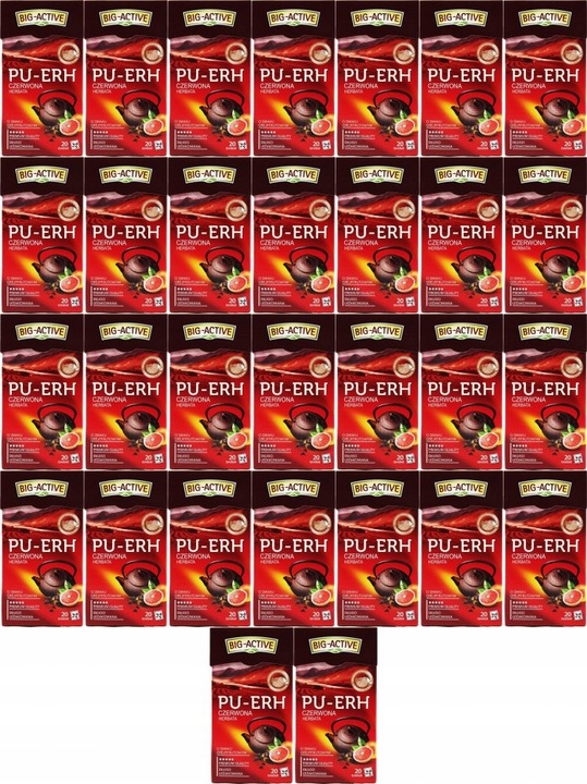 BIG ACTIVE HERBATA CZERWONA PU-ERH GREJPFRUT 20szt x48
