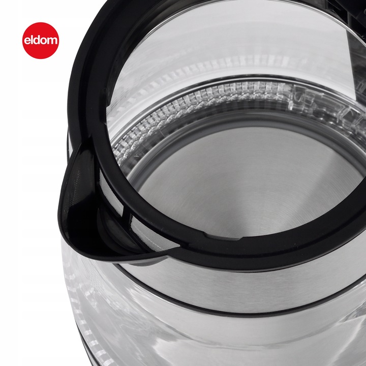 CZAJNIK ELEKTRYCZNY SZKLANY MOCNY 2200W PODŚWIETLANY BEZPRZEWODOWY 1,7 L.