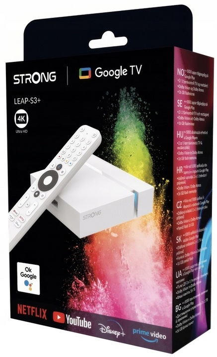 GOOGLE TV BOX 4K UHD STRONG LEAP-S3+ ANDROID CHROMECAST