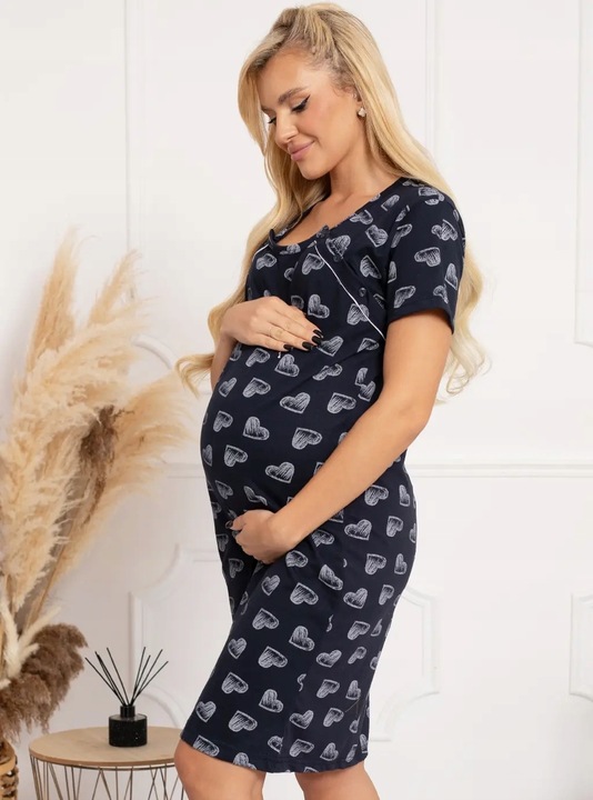 KOSZULA NOCNA PIŻAMA CIĄŻOWA PORODU KARMIENIA L