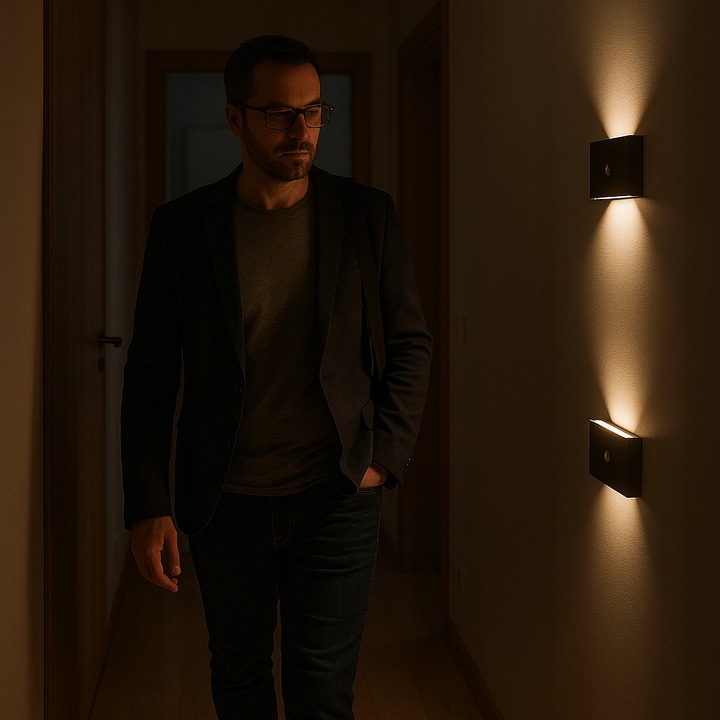 Lampka nocna z Czujnikiem Ruchu na akumulator samoprzylepna na ścianę