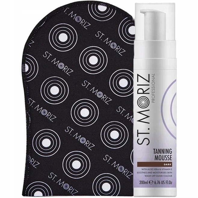 ST. MORIZ Tanning Mousse Mus Samoopalający Dark Ciemny 200ml + Rękawica
