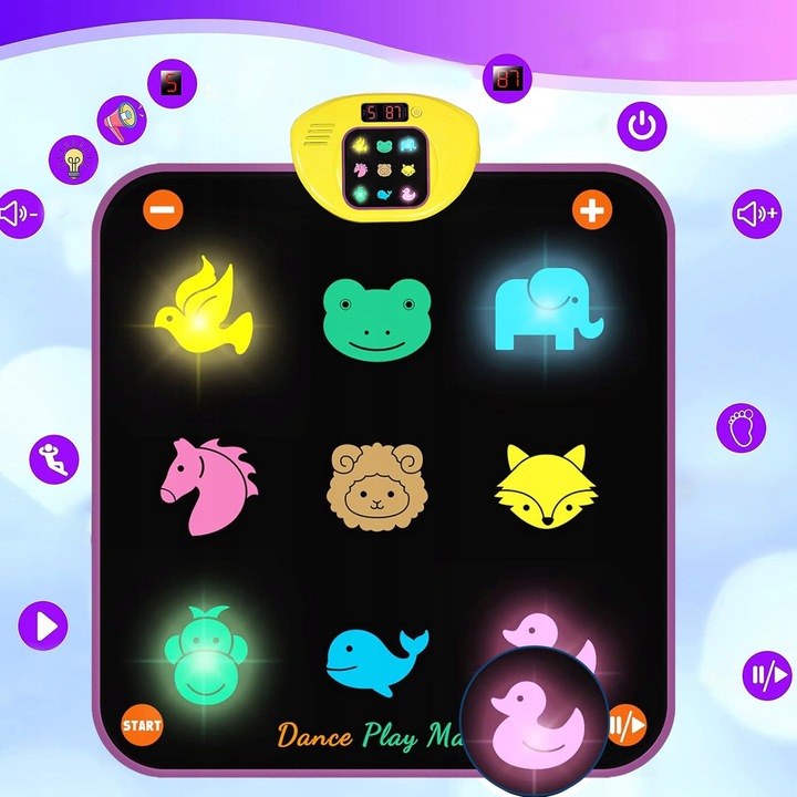 INTERAKTYWNA DUŻA MATA MUZYCZNA GRA MATA TANECZNA Z 5 TRYBAMI GRY