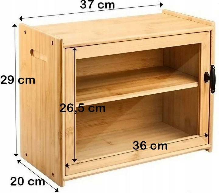 CHLEBAK DREWNIANY POJEMNIK NA CHLEB PIECZYWO DUŻY 37x29x20 CM