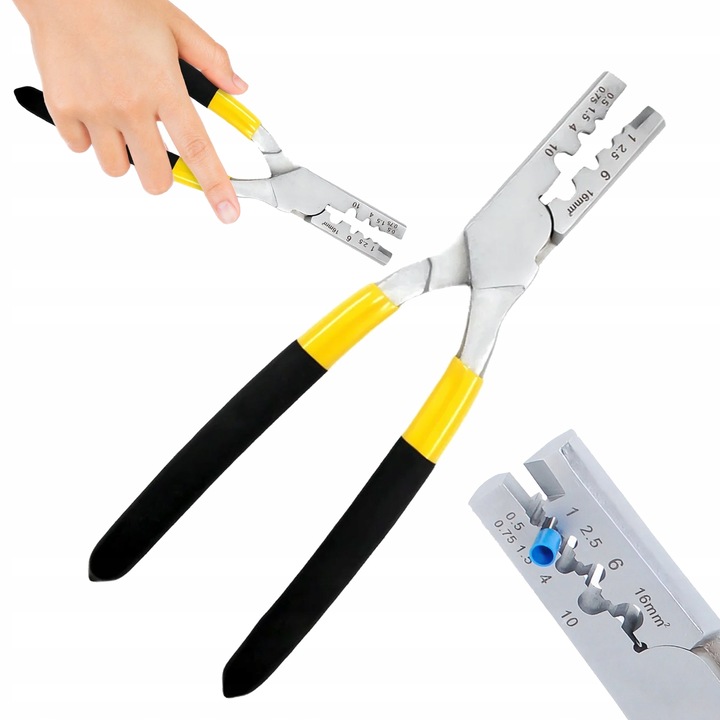 ZACISKARKA PRASKA DO KABLI PRZEWODÓW TULEJEK KOŃCÓWEK 0,5-16 MM