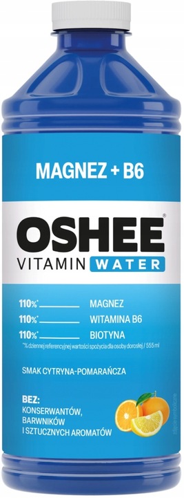 Oshee Vitamin Water Magnez + B6 Cytryna 1,1L x18