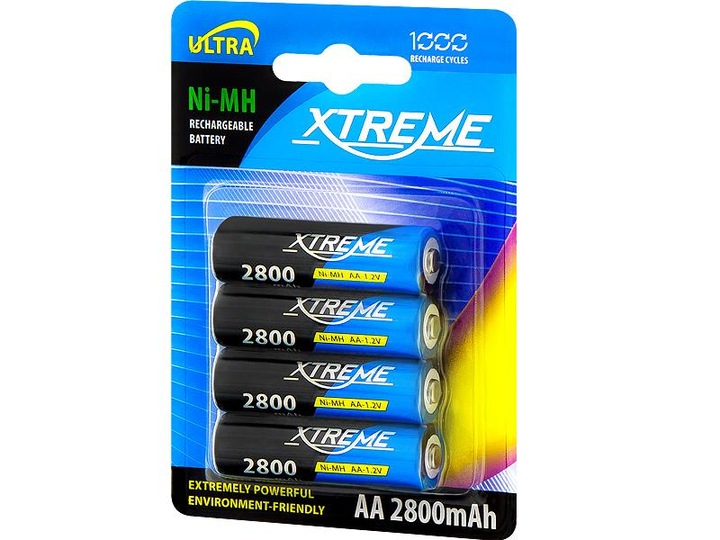 4 SZT AKUMULATOR XTREME Ni-MH AA R6 1.2V 2800mAh