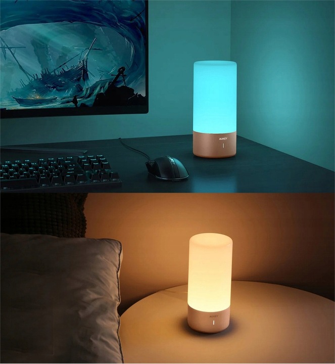 AUKEY LT-T6 Rose Gold LAMPKA NOCNA STOŁOWA RGB LED DOTYKOWA