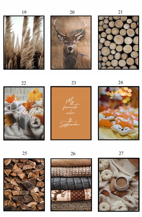 PLAKATY 50x70 JESIENNE obrazy DUŻO WZORÓW do salonu sypialni eviero