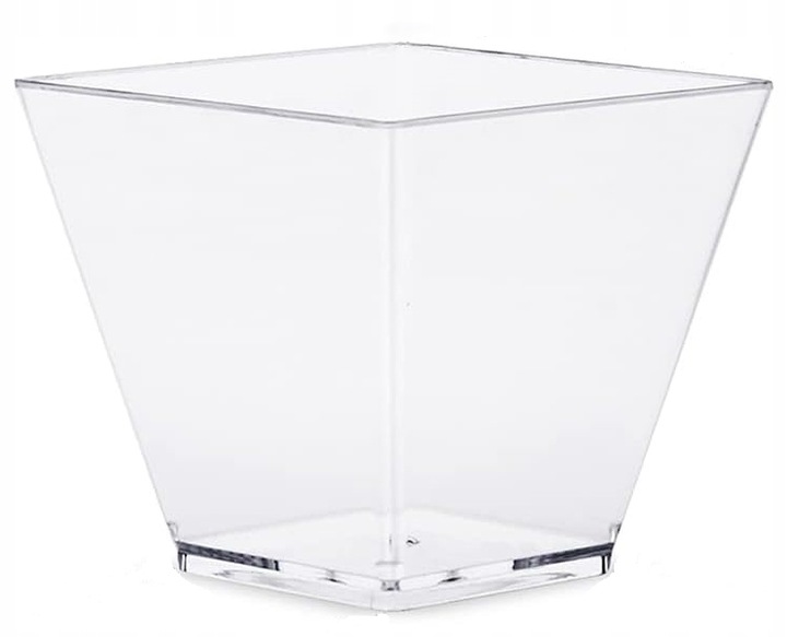 Zestaw Pojemniki piramidki na desery deserki mini 200ml + łyżeczki 50 kompl