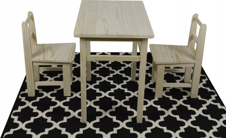 ZESTAW STÓŁ STOLIK BIURKO KRZESŁA KRZESEŁKA DLA DZIECI Z DREWNA DO POKOJU