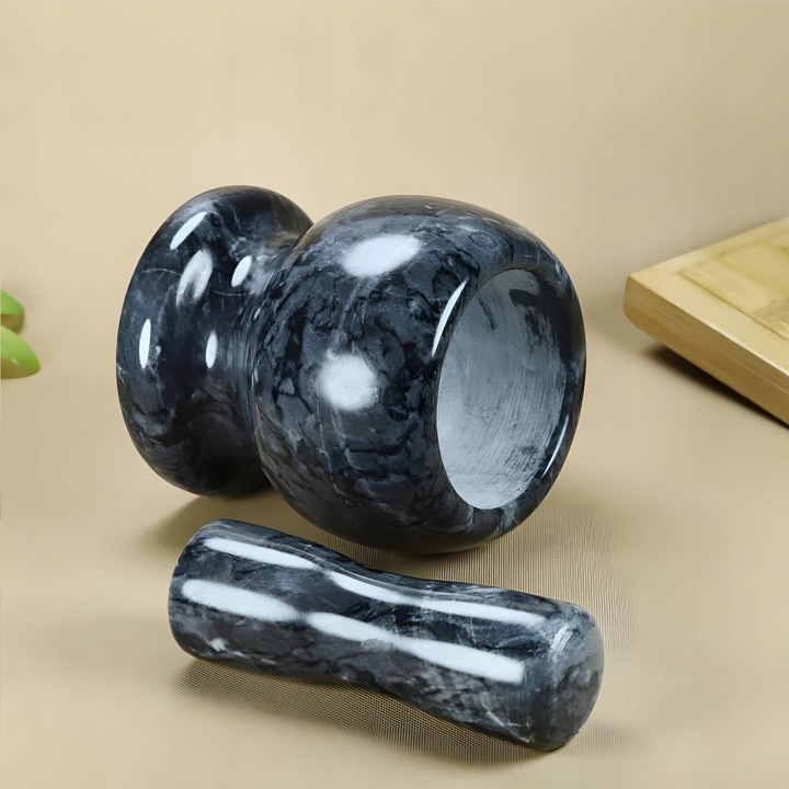 MOŹDZIERZ KUCHENNY KAMIENNY TŁUCZEK DO UCIERANIA PRZYPRAW ZIÓŁ