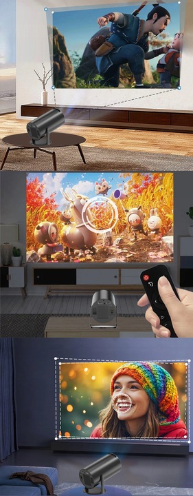 PRZENOŚNY PROJEKTOR OBROTOWY RZUTNIK GŁOŚNIK ANDROID SMART TV WIFI