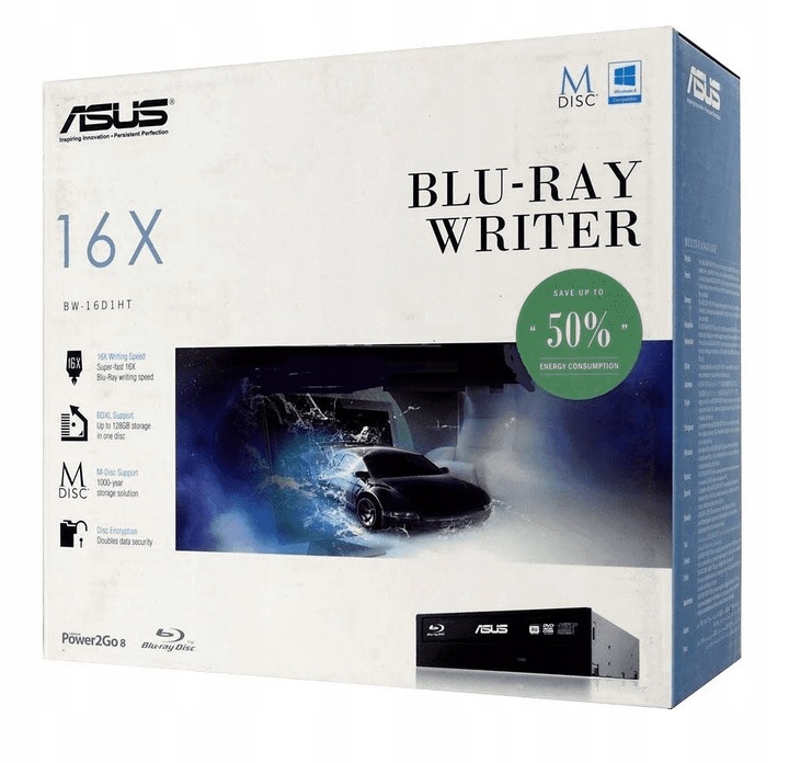 NAGRYWARKA BLU-RAY ASUS BW-16D1HT 16X BOX Programy
