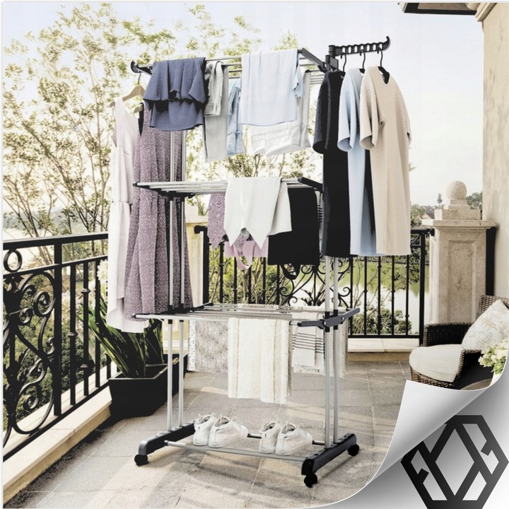 SUSZARKA NA PRANIE STOJĄCA NA UBRANIA PIONOWA NA BALKON ZEWNĘTRZNA MOCNA