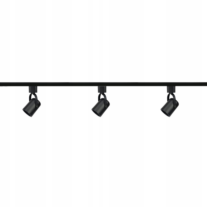 Zestaw 3x SPOT REFLEKTOR RUCHOMY CZARNY NA GU10 + SZYNOPRZEWÓD Szyna
