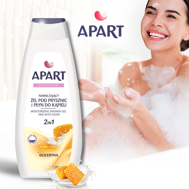 Apart nawilżający żel pod prysznic i Płyn do kąpieli 2w1 MIX Zestaw
