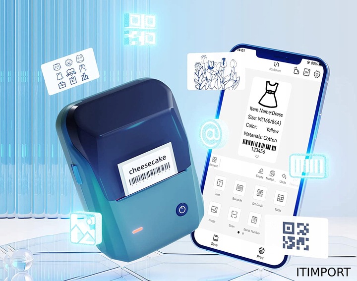 NIIMBOT B1 Drukarka Termiczna NAKLEJKI Bluetooth