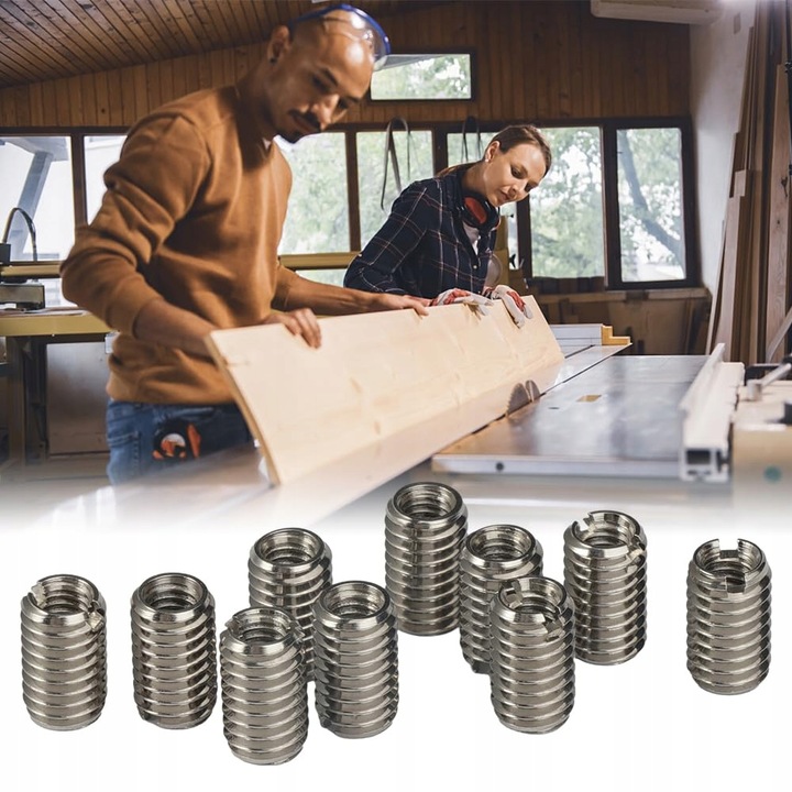 10X Tulejki do naprawy gwintu M8/M6 redukcja L=20mm stal nierdzewna