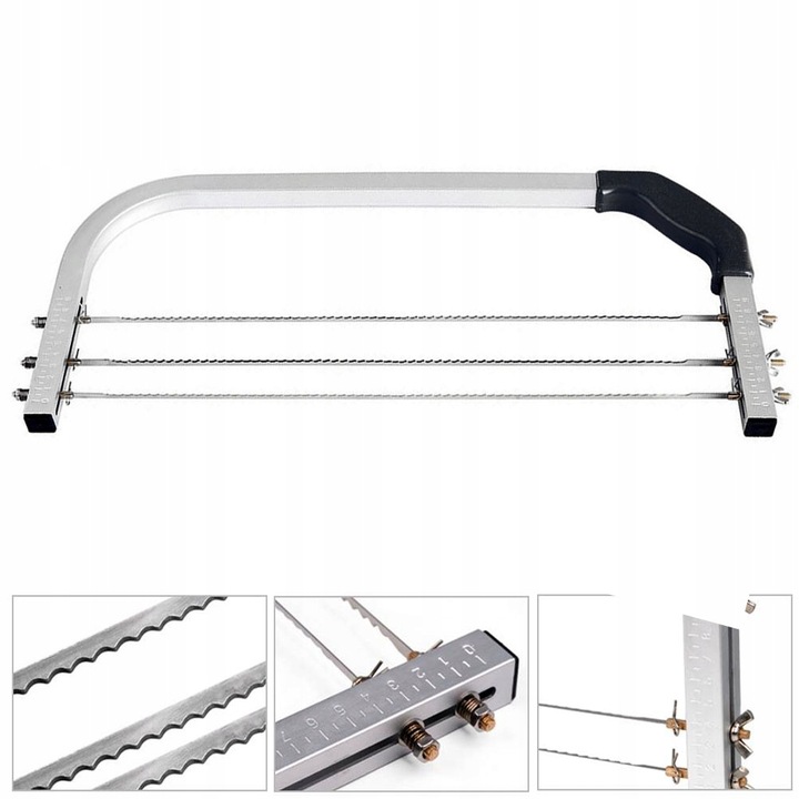 NÓŻ DO CIĘCIA TORTU CIASTA BISZKOPTU STRUNA 3 REGULOWANE OSTRZA