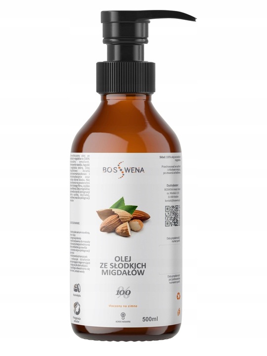 Olej ze słodkich migdałów 500ml SZKŁO olej migdałowy jakość PREMIUM