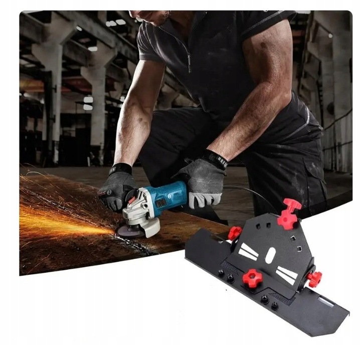 PRZYSTAWKA SZLIFIERKI KĄTOWEJ DO CIĘCIA PŁYTEK GRESU POD KĄTEM 45° SLIDER