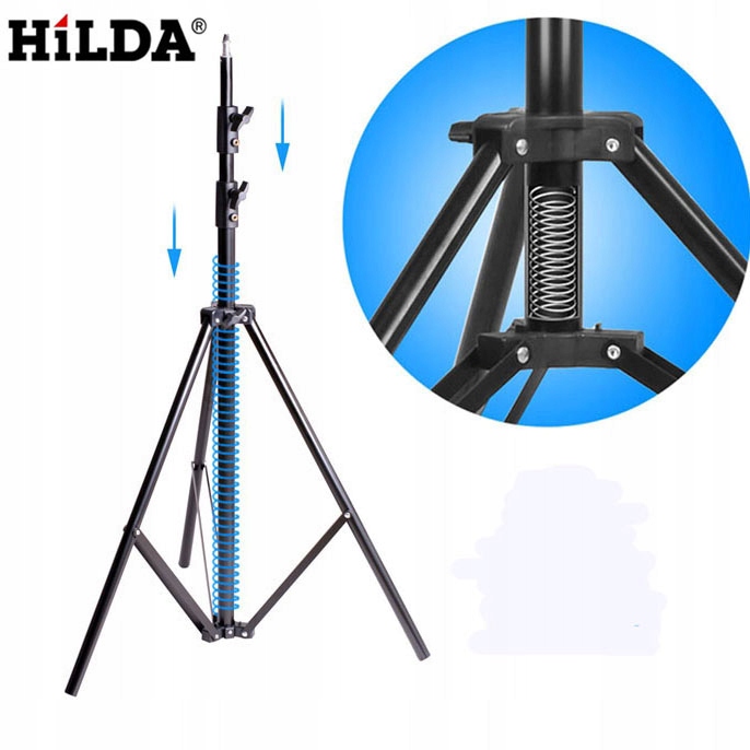 STATYW TRIPOD POZIOMICY 2,9 M 8KG OŚWIETLENIOWY STABILNY + GŁOWICA